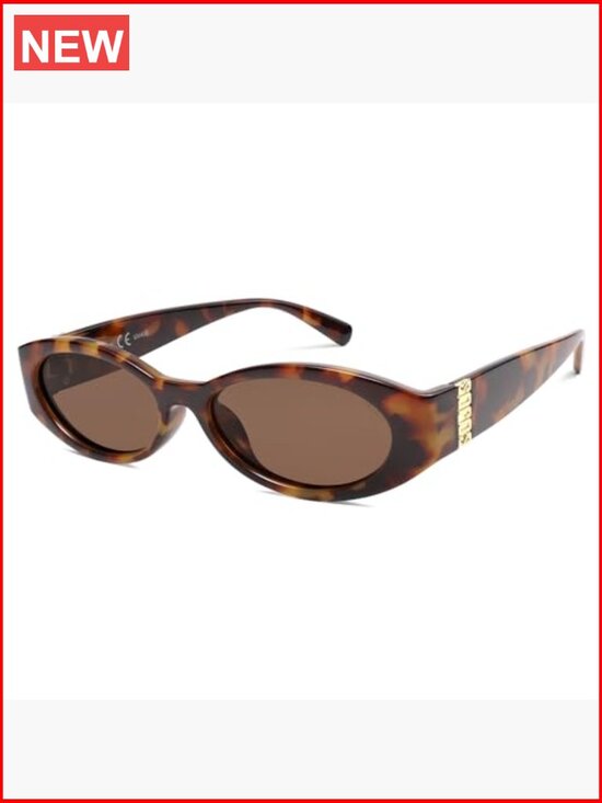 Oval Polarized Sunglasses Retro Narrow Thin Y2k Sunies main image 7